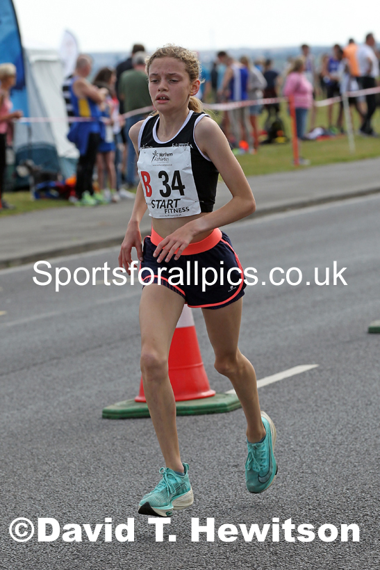 Girls under-13s 2021 Northern 6 and 4 Stage and Young Athletes Road Relays, Redcar. Photo: David T. Hewitson/Sports for All Pics